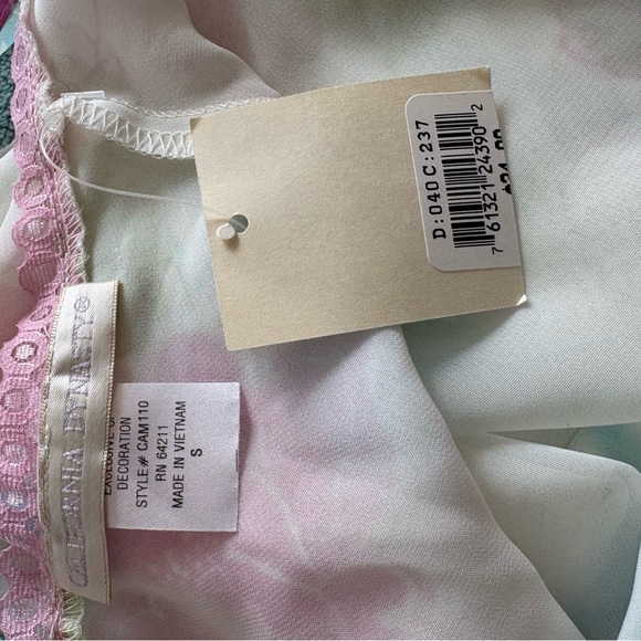 NEW California Dynasty Floral Sheer Full Slip SMALL Floral Chiffon Beaded detail - Picture 4 of 10